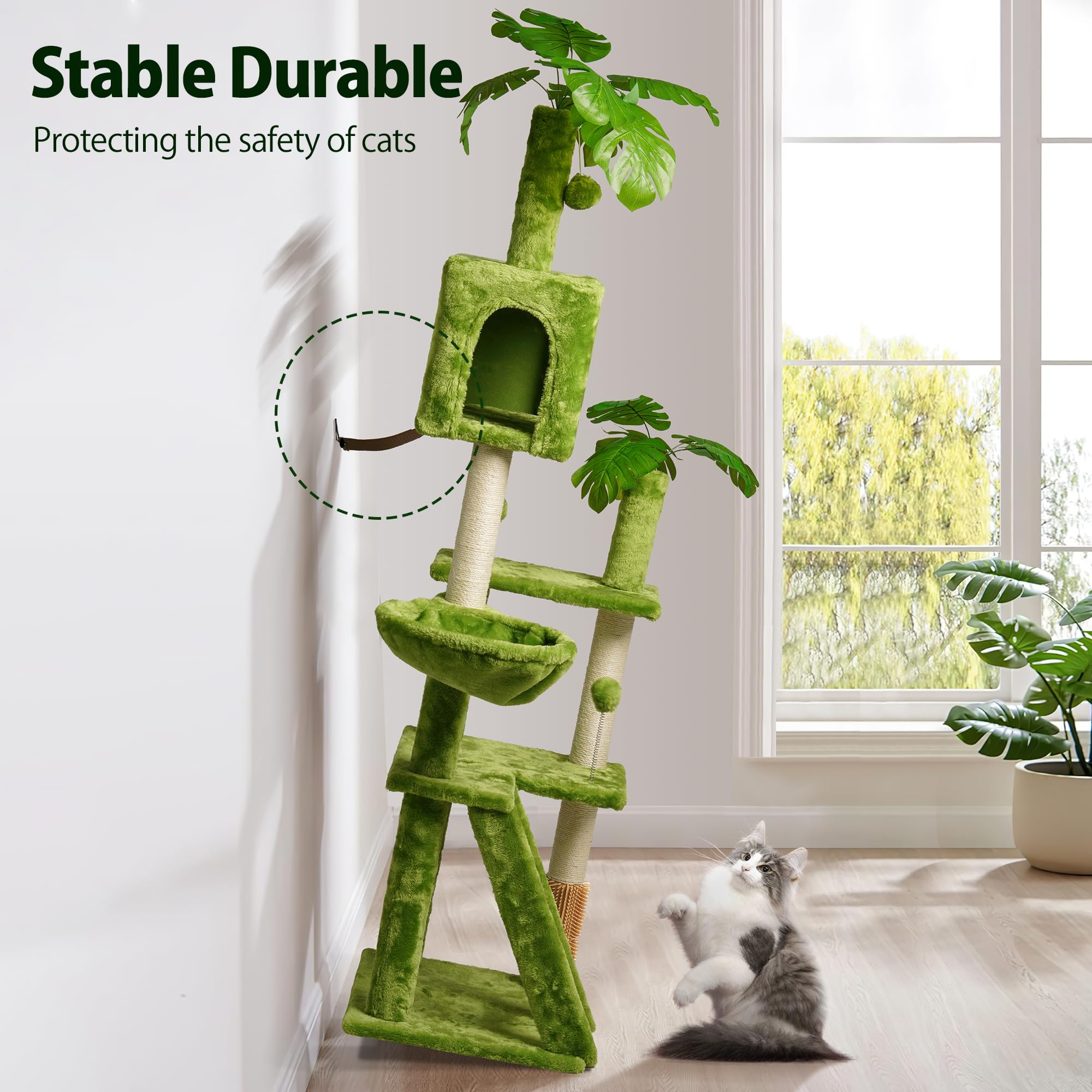 Meecal 65in cat-tree cat-ladder easy access for climbing and exploration