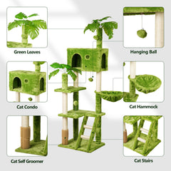 Meecal 65in cat-tree hanging-hammock cozy suspension for relaxing cat naps
