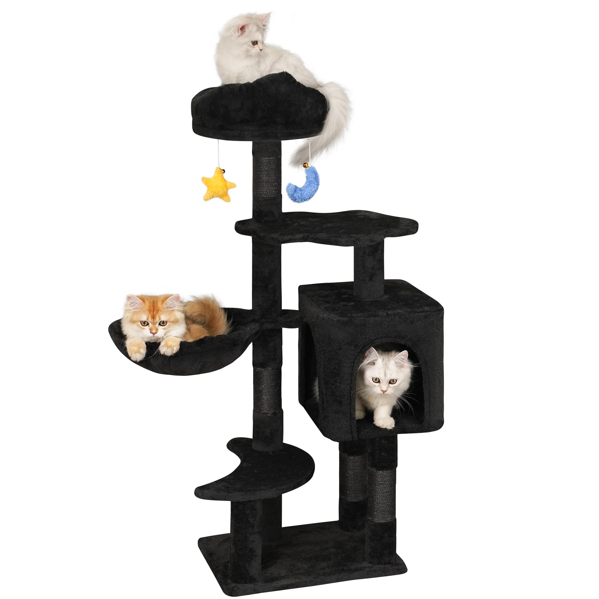Meecal Gothic Black Cat Tree cloud bed offers cozy naps and decorative flair
