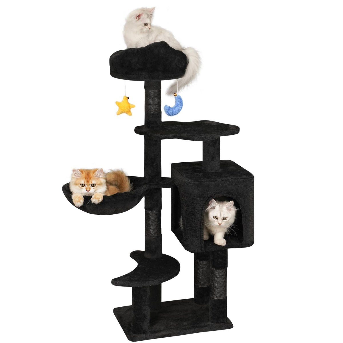 Meecal Gothic Black Cat Tree cloud bed offers cozy naps and decorative flair