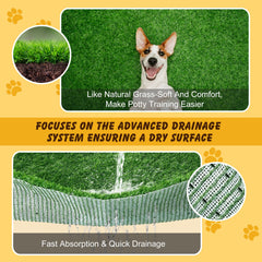 Meegood dog grass pad stainless tray demonstrates rust-resistant, easy-clean surface.