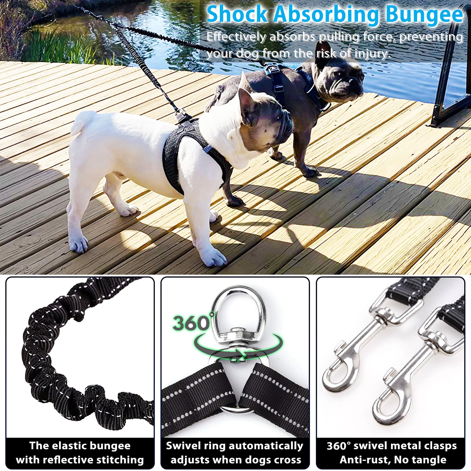 Meegood reflective bungee detail enhances visibility for safe evening strolls.