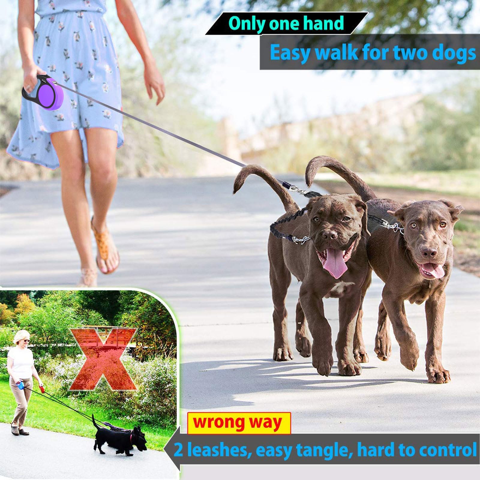 Meegood leash 360 swivel clasp close-up highlights tangle-free movement.