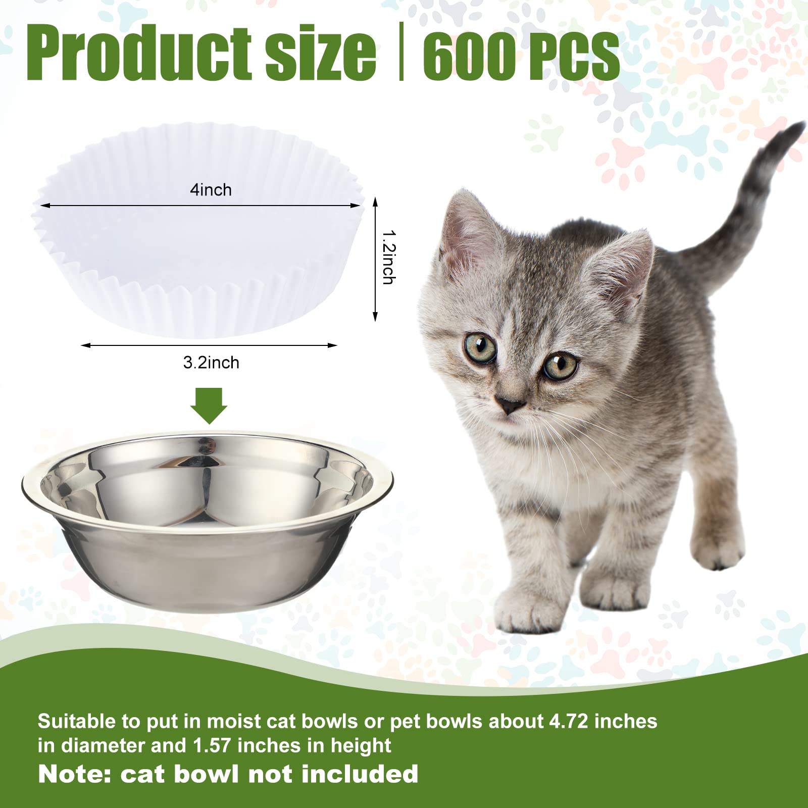 Meekoo bowl liner 4x1.2 inch size fits standard bowls, keeping meals tidy.