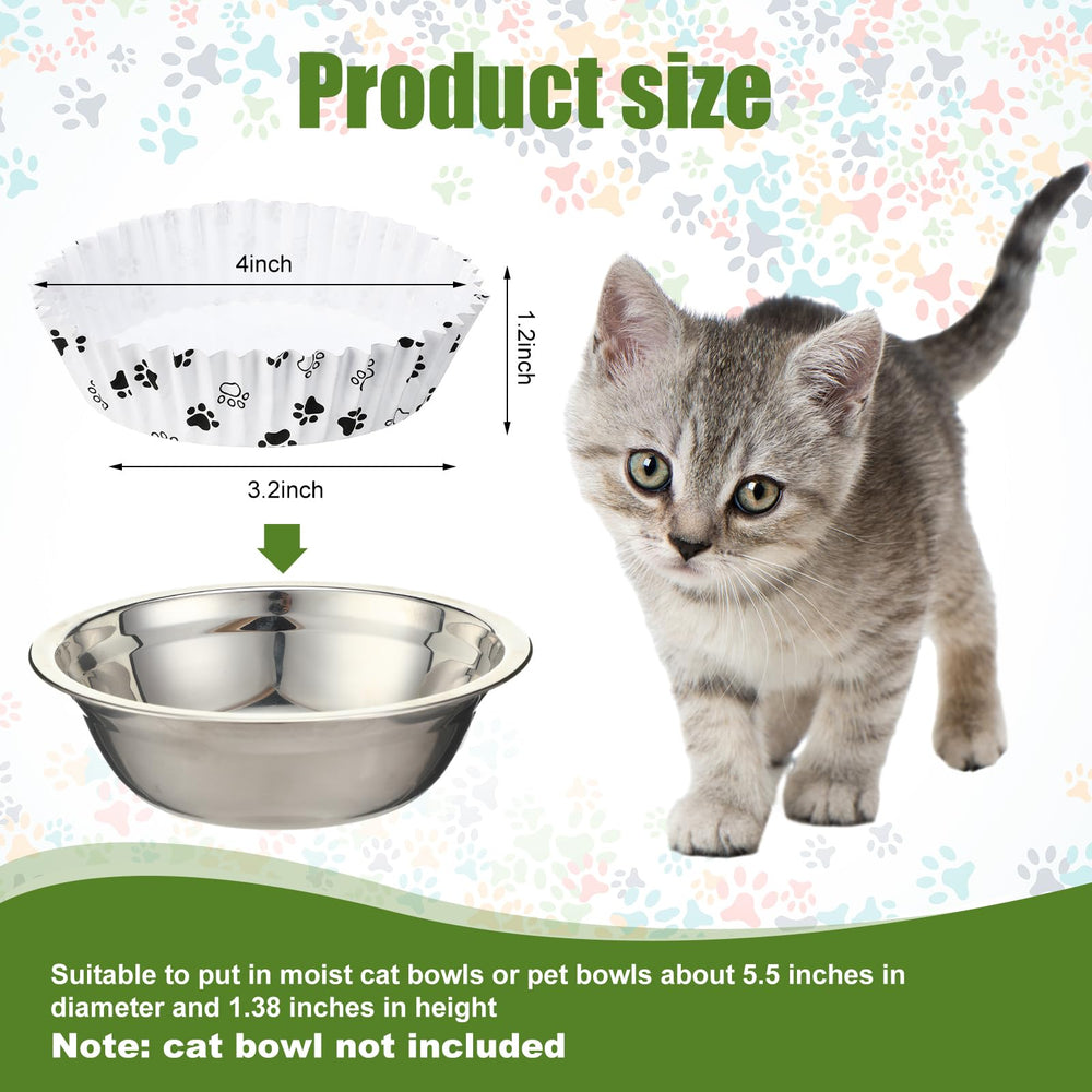 Meekoo paw-print disposable liner white offers quick cleanup after meals.