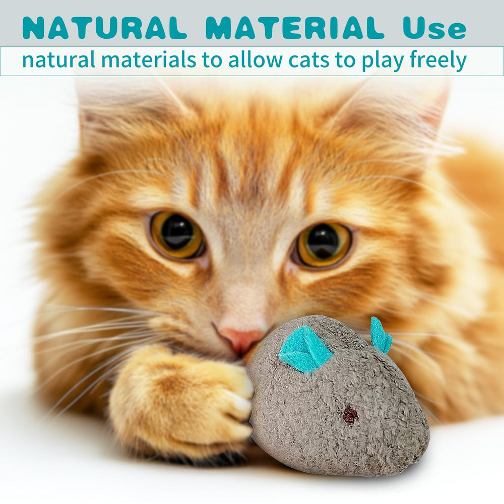 MEETCARE plush mouse material close-up demonstrates wear-resistant, bite-resistant fabric for long-lasting fun.