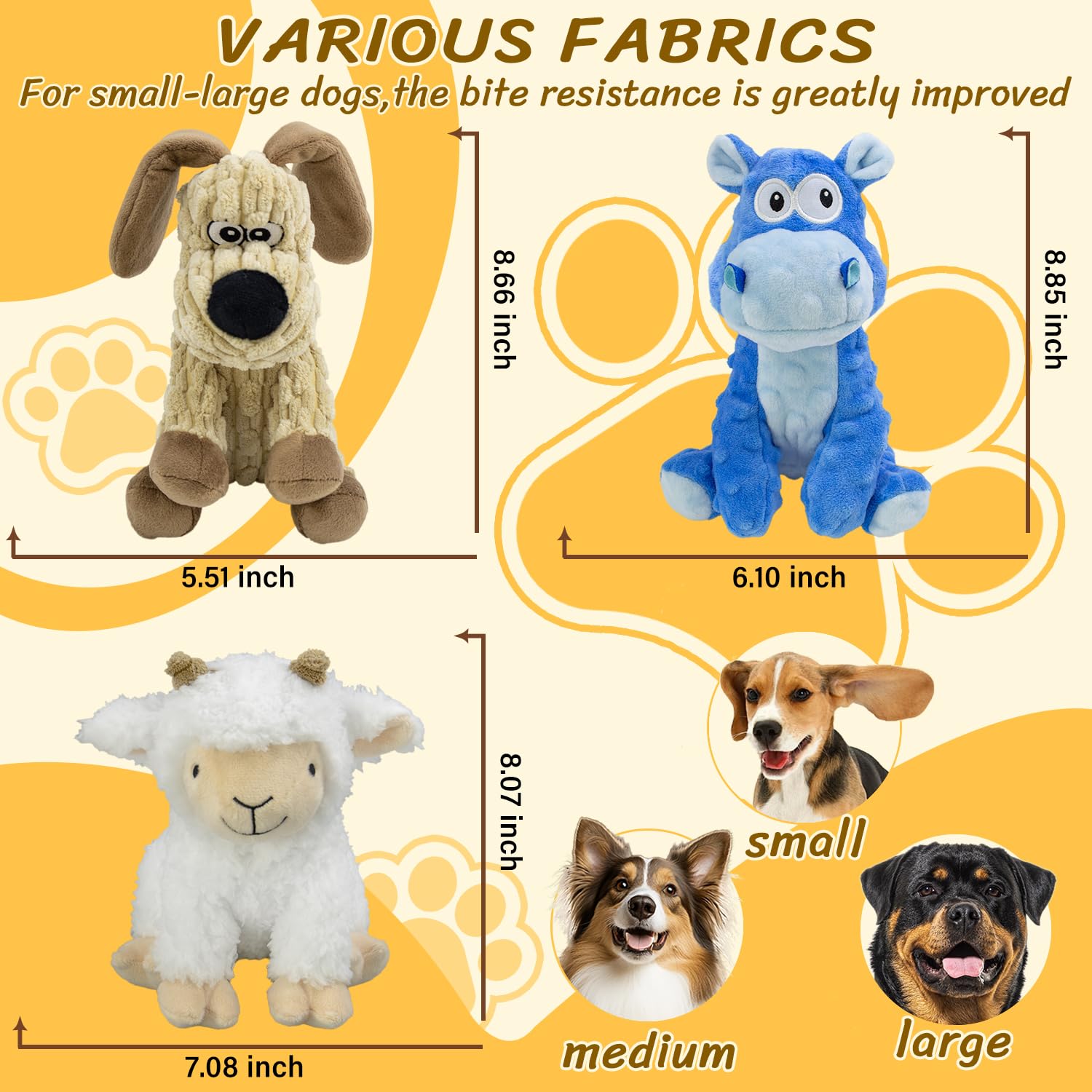 MeetYooo 3Pack squeaky sheep toy—crinkle sounds to boost engagement.