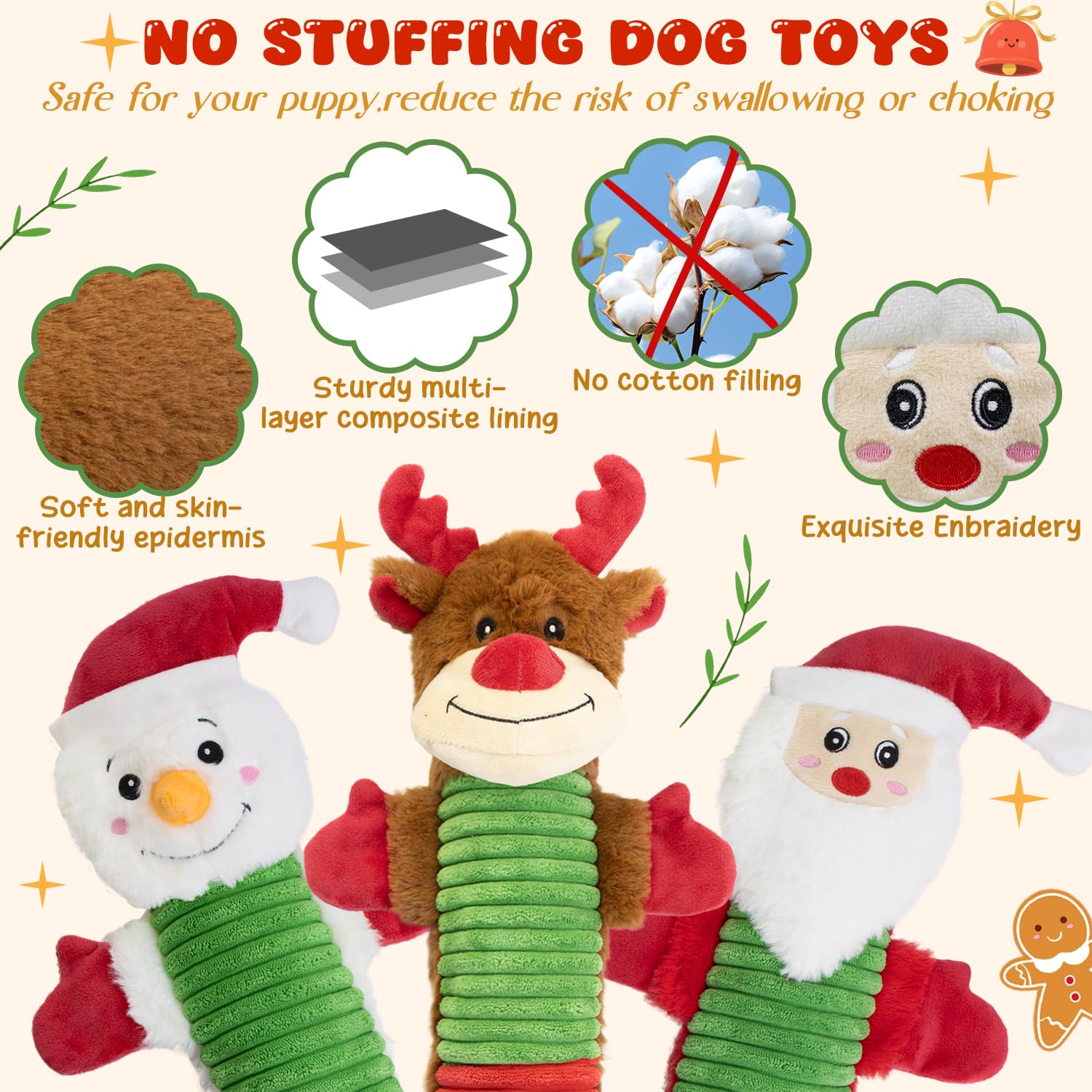MeetYooo Santa Claus squeaky toy ideal for tug-and-play sessions.