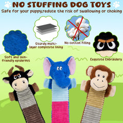 MeetYooo monkey no-stuffing dog toy squeaky for endless fetch and chew.