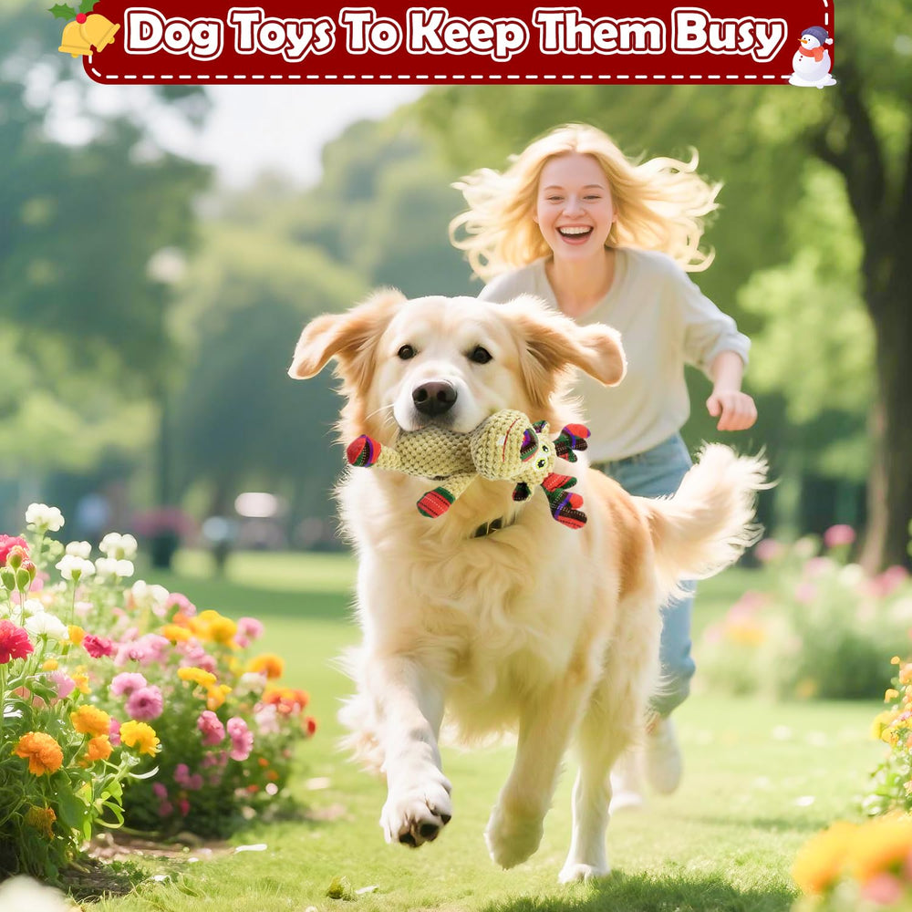 MeetYooo Squeaky and crinkle dog toy promoting mental engagement