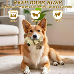 MeetYooo squeaky stuffed dog toy crinkle inside adds extra sensory rewards