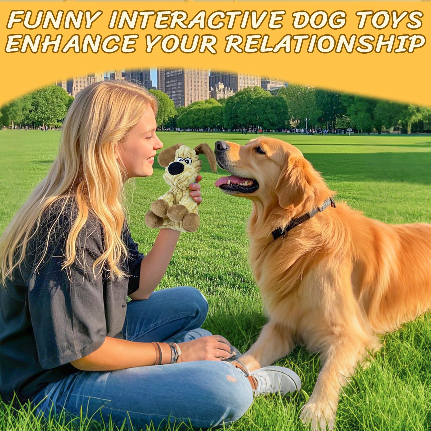 MeetYooo squeaky stuffed dog toy machine-washable easy cleanup after adventures