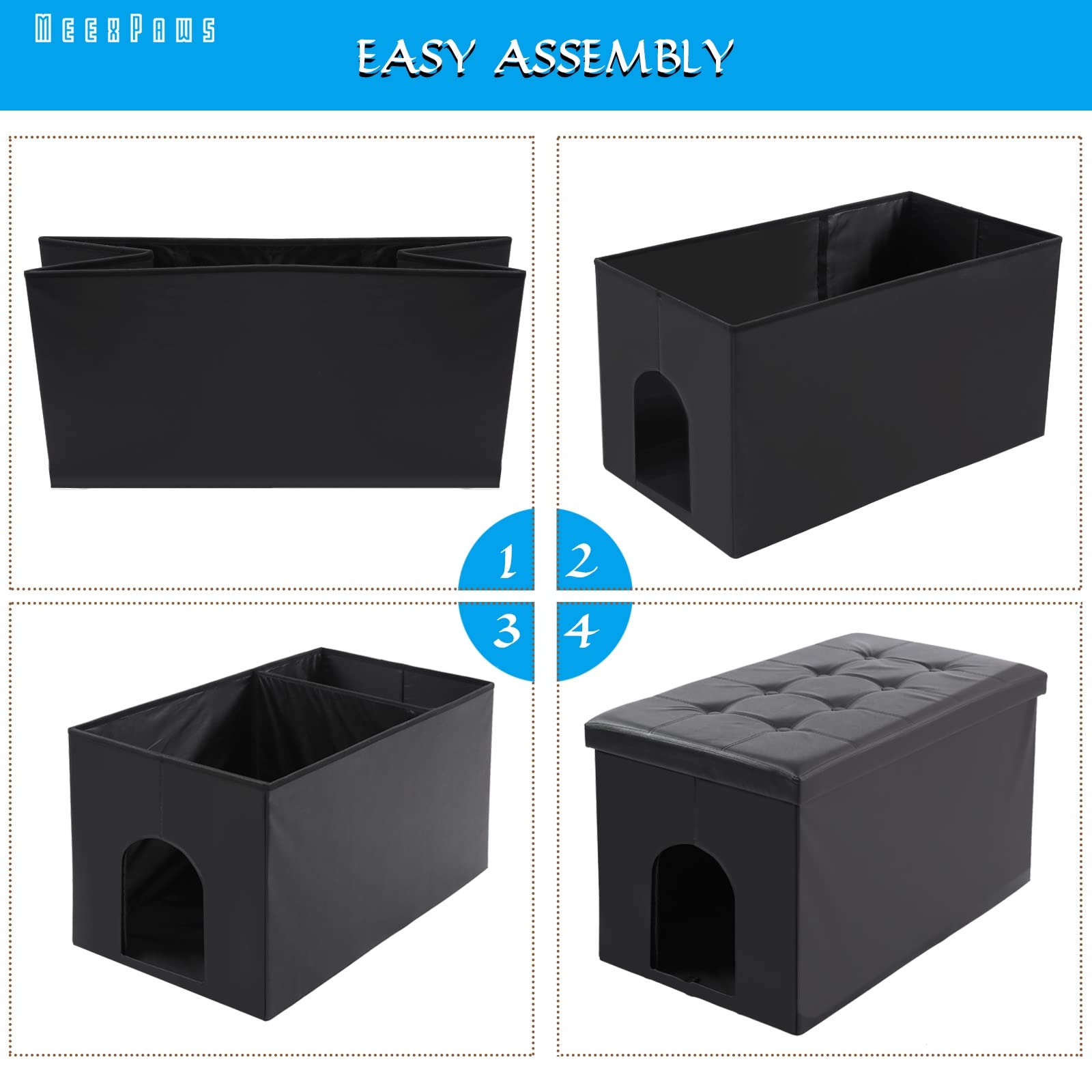 MEEXPAWS dog-proof enclosure deters curious dogs from the litter area