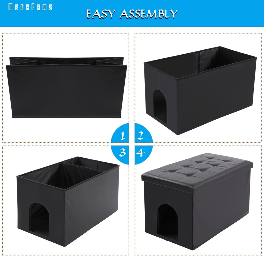 MEEXPAWS dog-proof enclosure deters curious dogs from the litter area