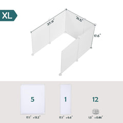 MEEXPAWS enclosure guard closeup highlights lightweight, durable plastic surface for easy cleaning