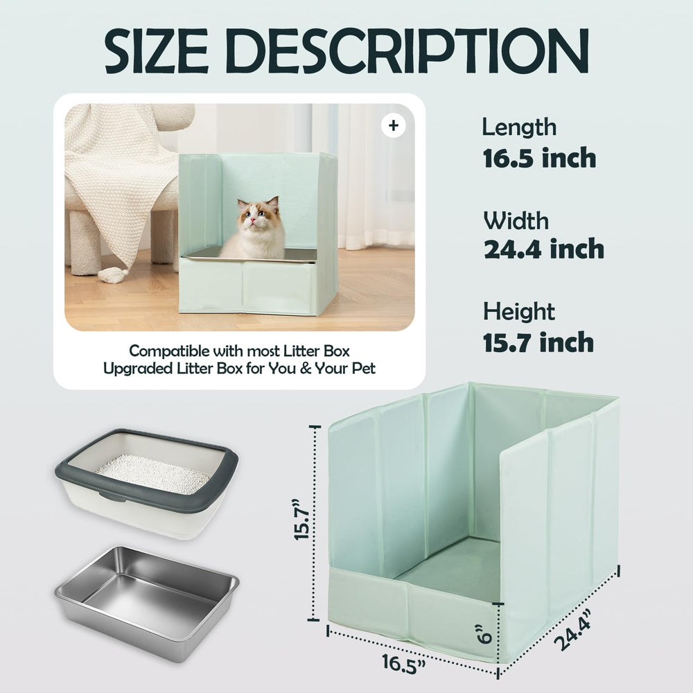 MEEXPAWS cat litter enclosure wall-protector keeps walls clean and protected in use.