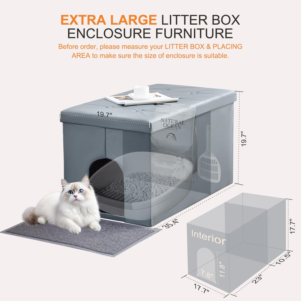 MEEXPAWS cat washroom bench dog-proof keeps pets away from litter while blending with decor.