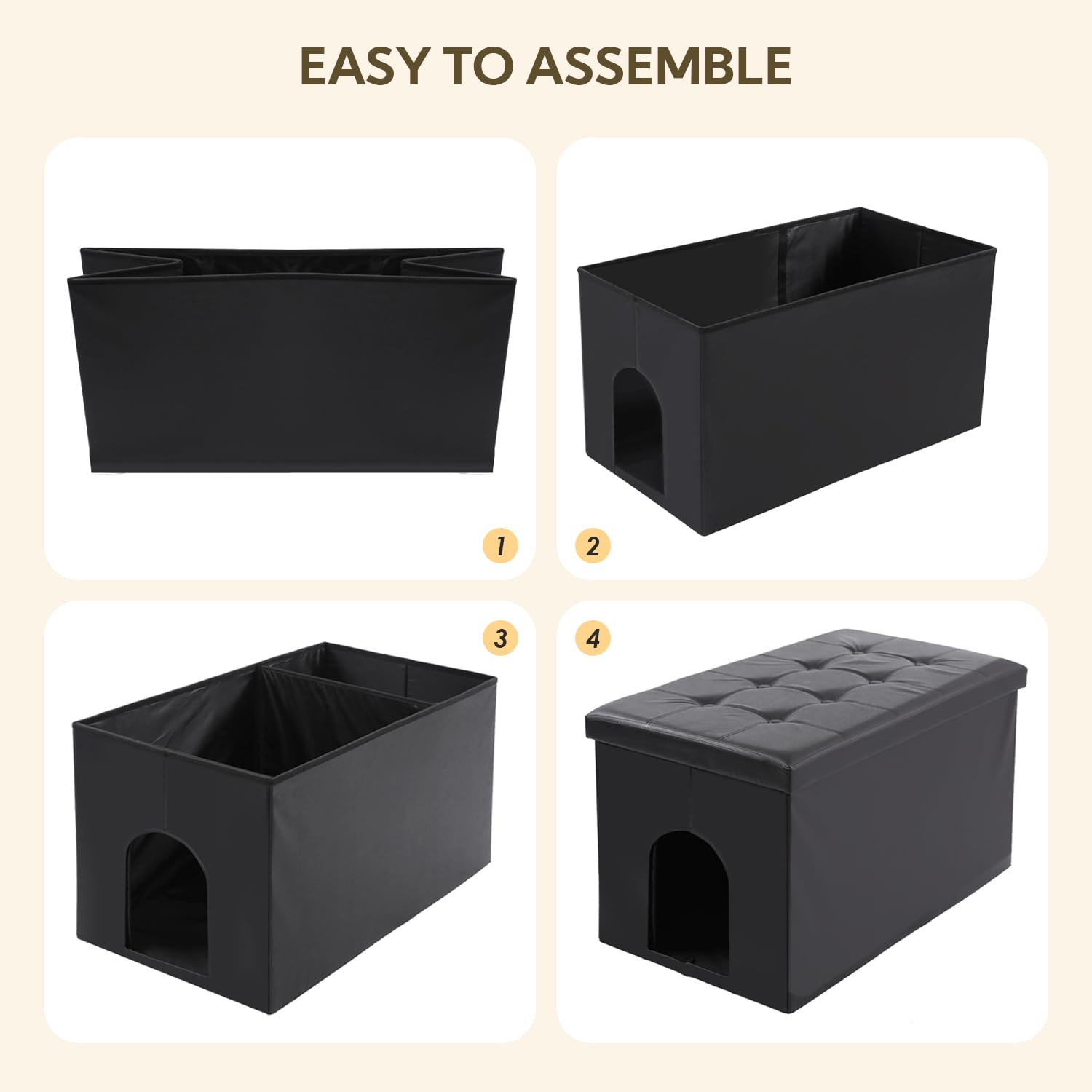 MEEXPAWS cat washroom enclosure interior is easy-clean for quick maintenance.