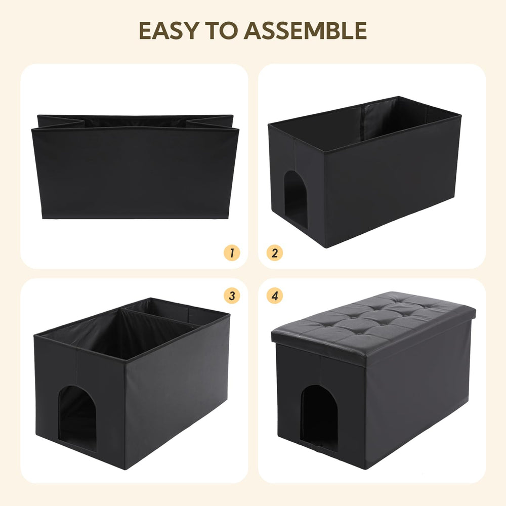 MEEXPAWS cat washroom enclosure interior is easy-clean for quick maintenance.