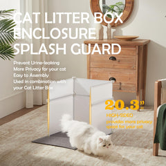 MEEXPAWS DIY splash guard connectors illustrate flexible sizing for different litter box setups.