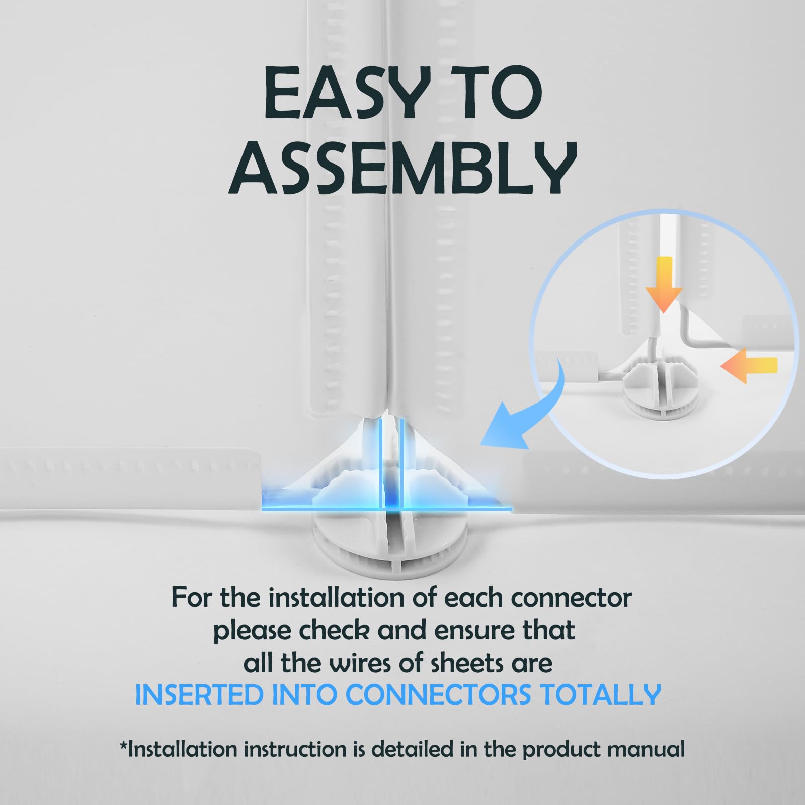 MEEXPAWS easy-assembly guide shows wiring and connectors for secure enclosure setup.