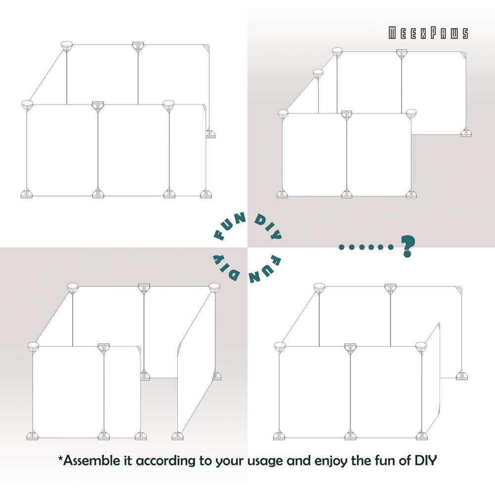 MEEXPAWS easy-clean enclosure highlights waterproof, wipeable surfaces for daily maintenance