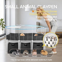 MEEXPAWS Guinea Pig Cage side panel detail highlighting safety design