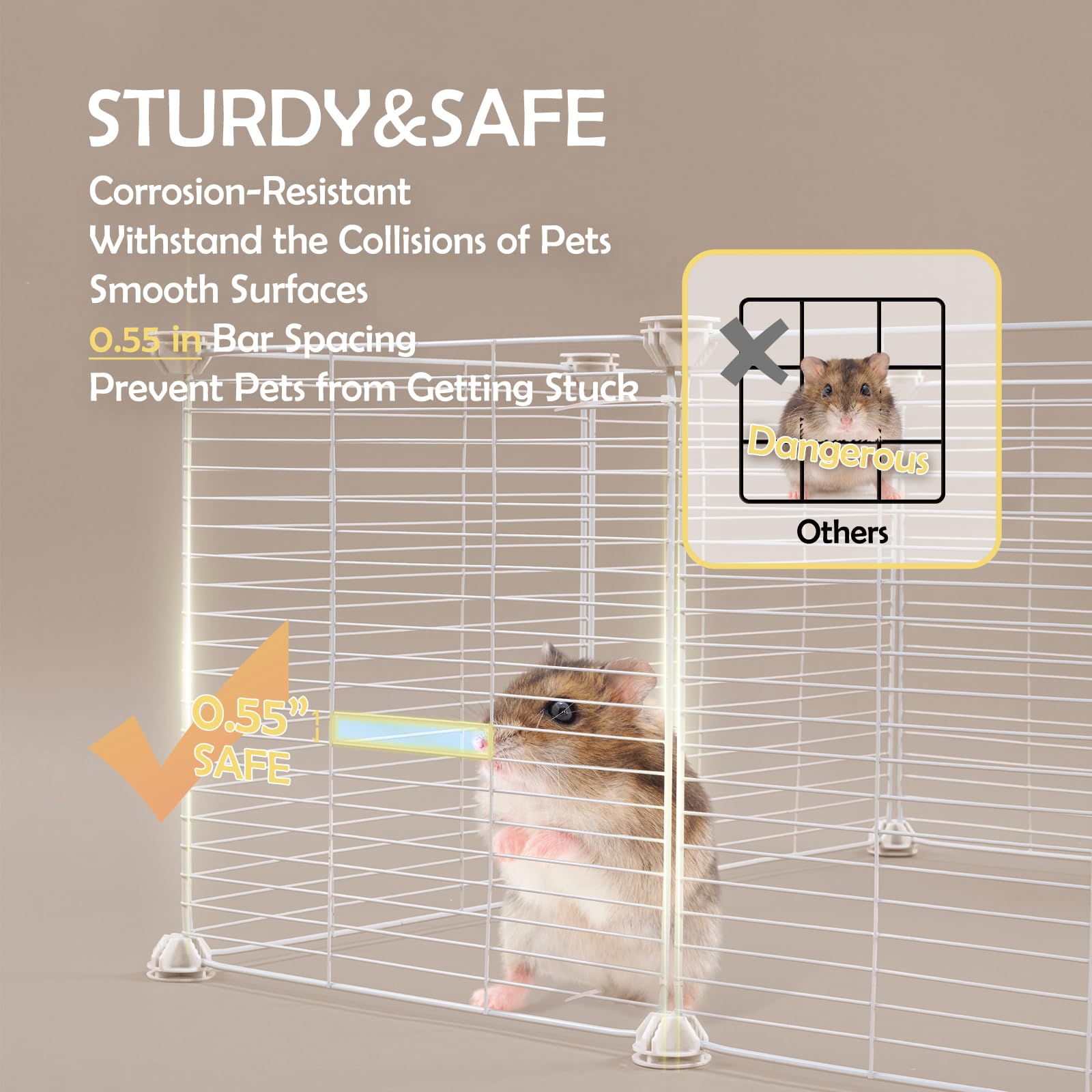 MEEXPAWS Guinea Pig Cage top shelves aiding potty training and supervision