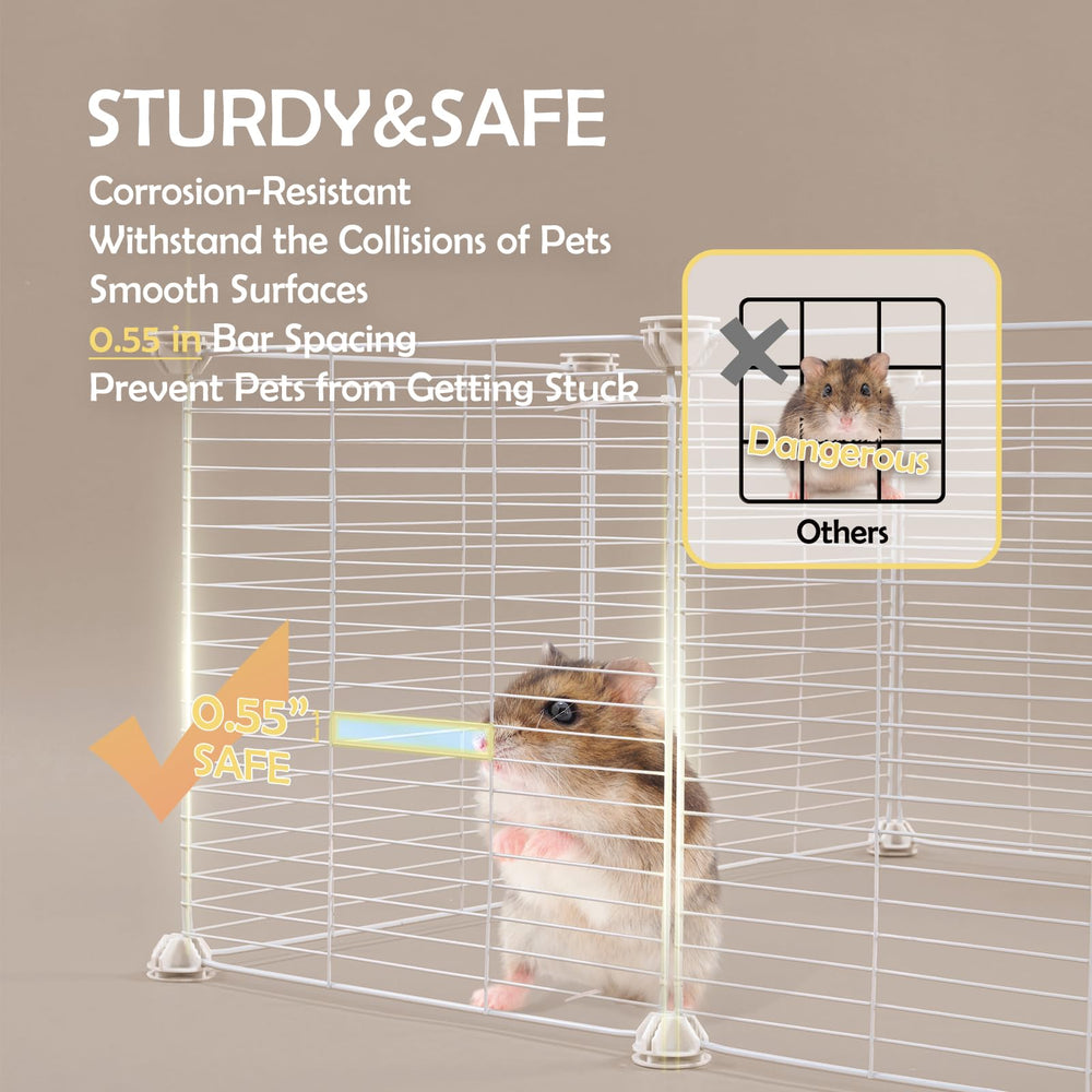 MEEXPAWS Guinea Pig Cage top shelves aiding potty training and supervision