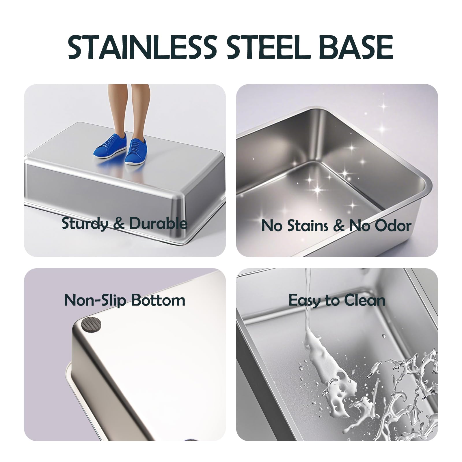 MEEXPAWS rabbit litter box easy cleaning setup with stainless steel parts