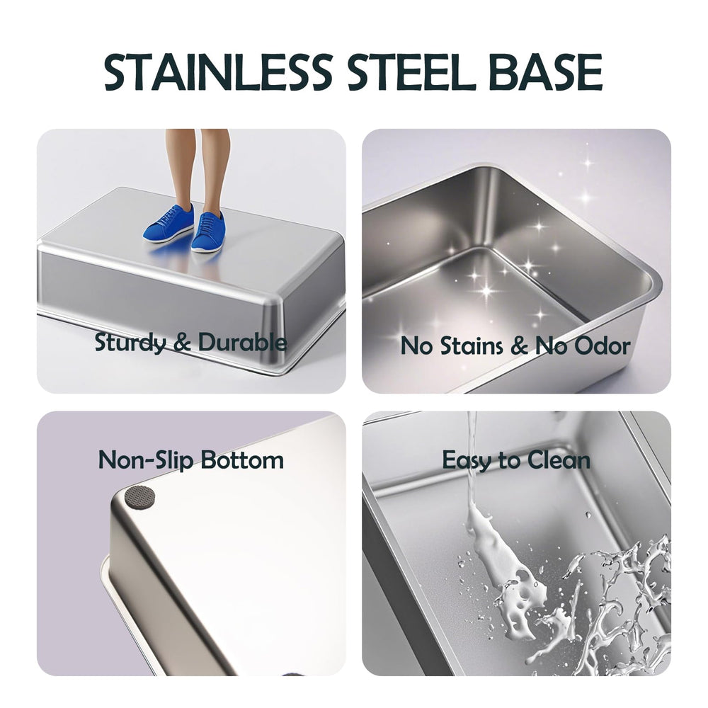 MEEXPAWS rabbit litter box easy cleaning setup with stainless steel parts