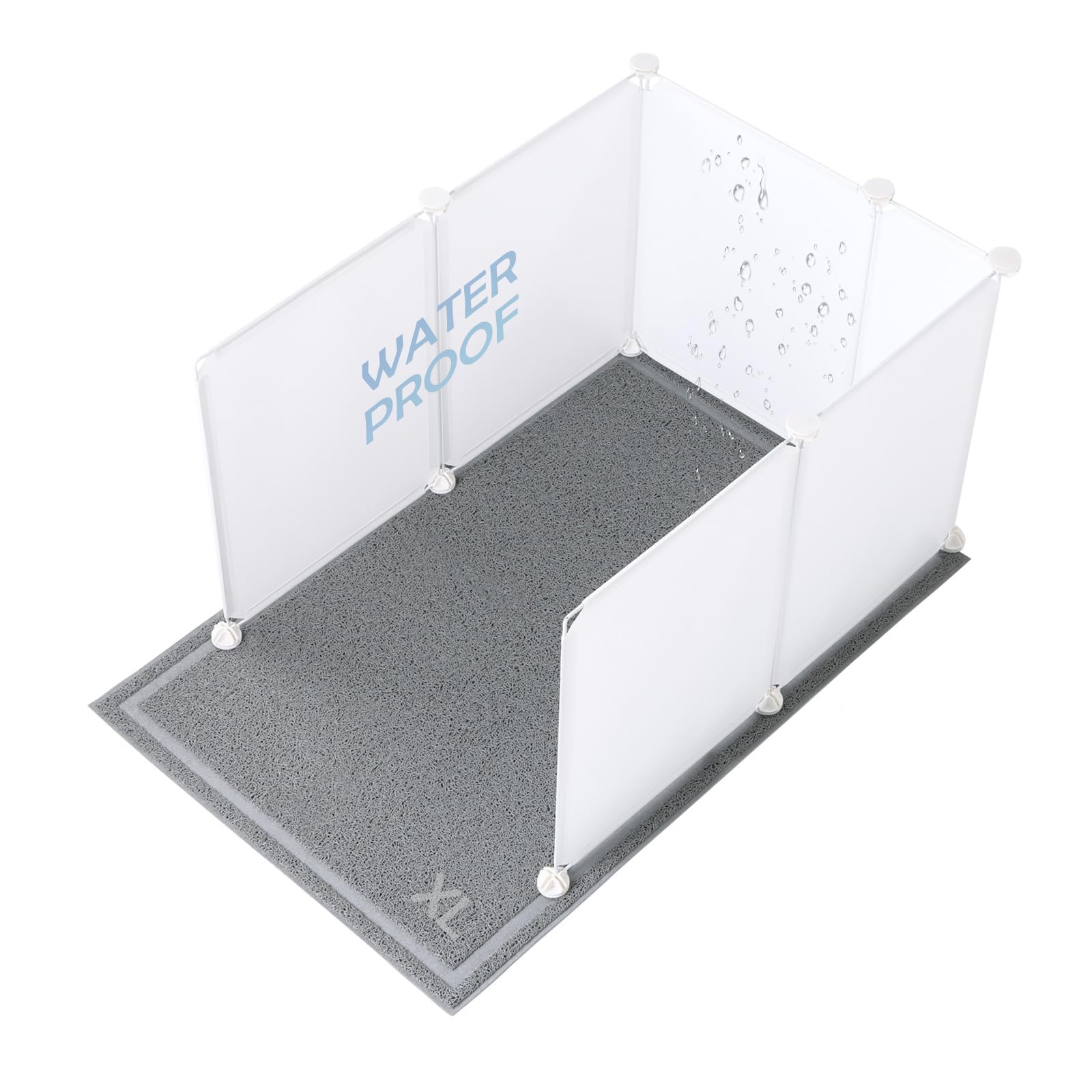 MEEXPAWS XL litter enclosure front view demonstrates spacious fit and clean design