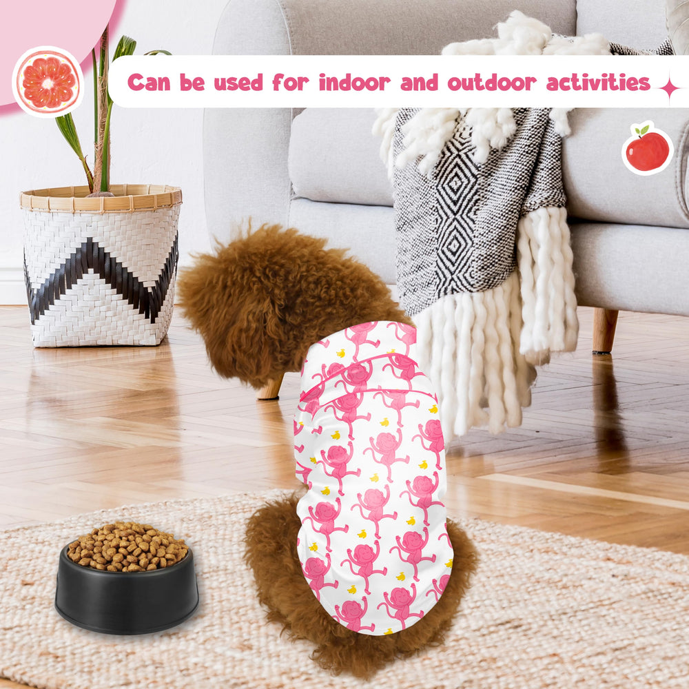 MEEYI dog silk pajamas pink monkey XL closeup fabric texture emphasizes skin-friendly material