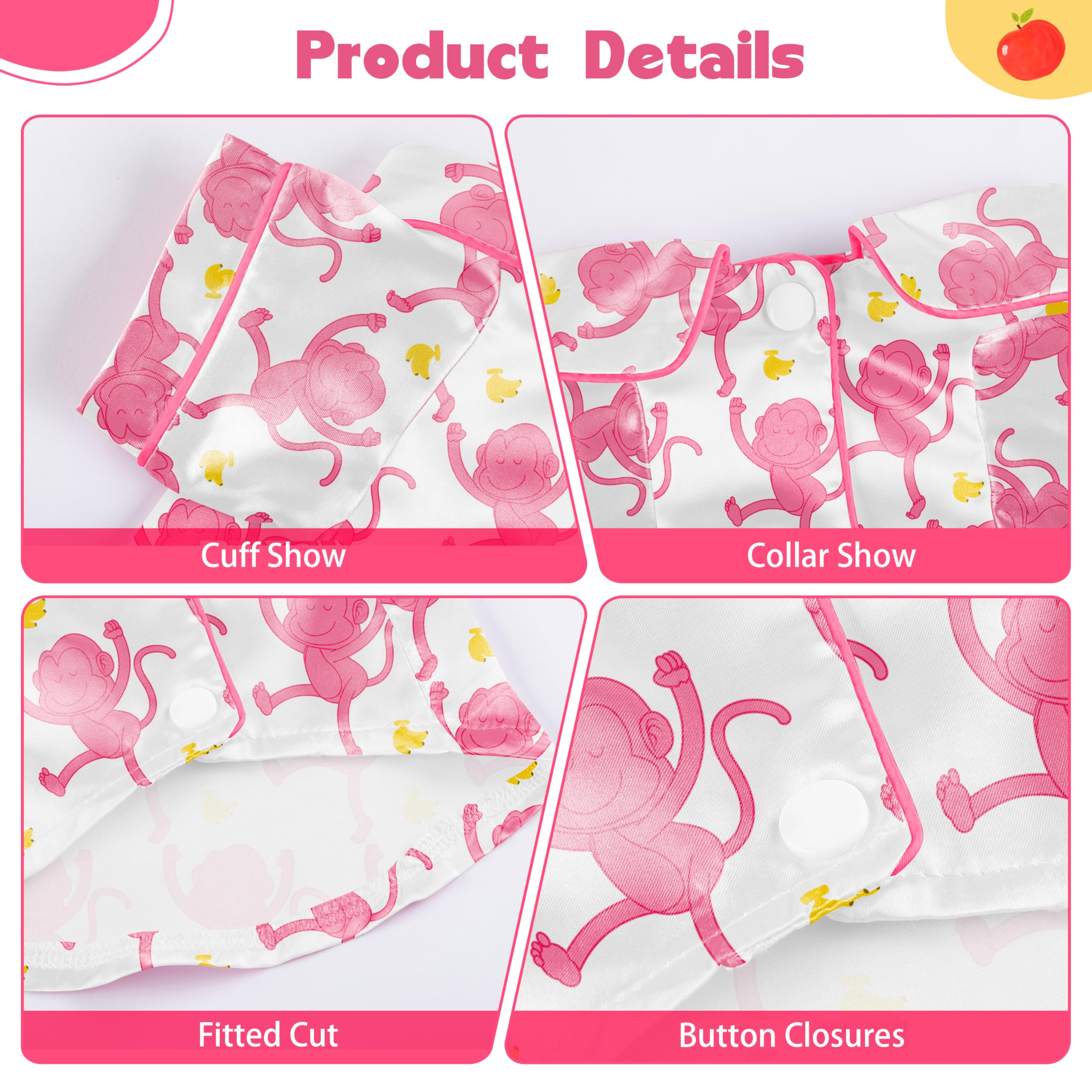 MEEYI dog silk pajamas pink monkey XL on-dog wear for cozy nights and cool evenings