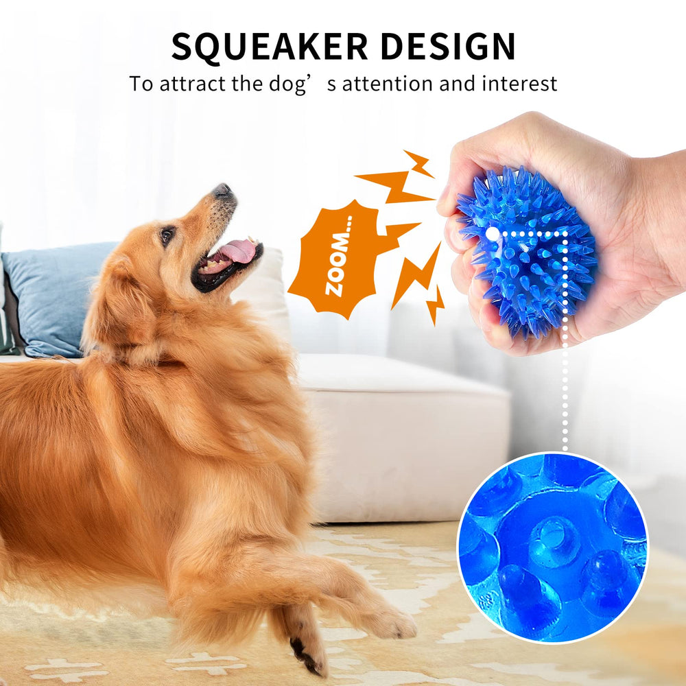 ME.FAN 3.5-inch orange squeaky dog ball supports active play and teeth-safe chewing.
