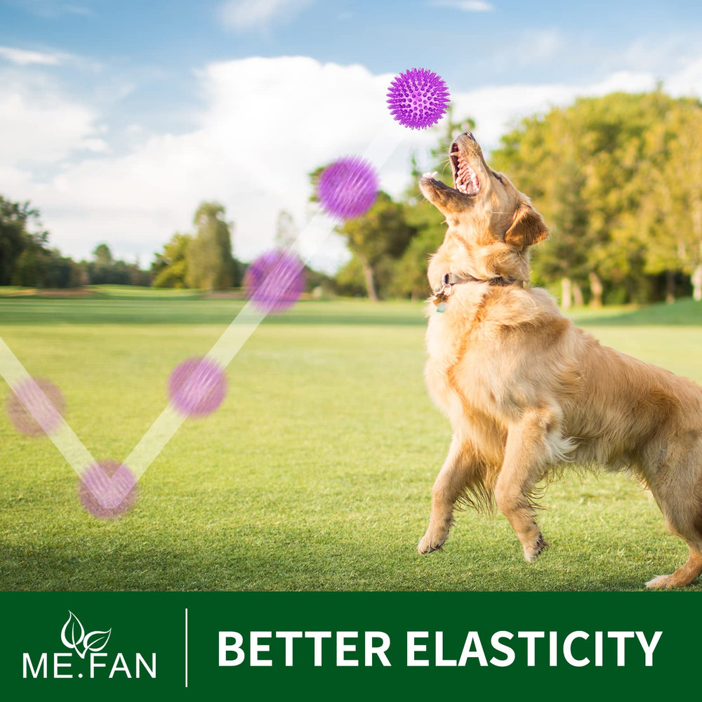 ME.FAN squeaky puppy toy close-up highlighting built-in sound device.