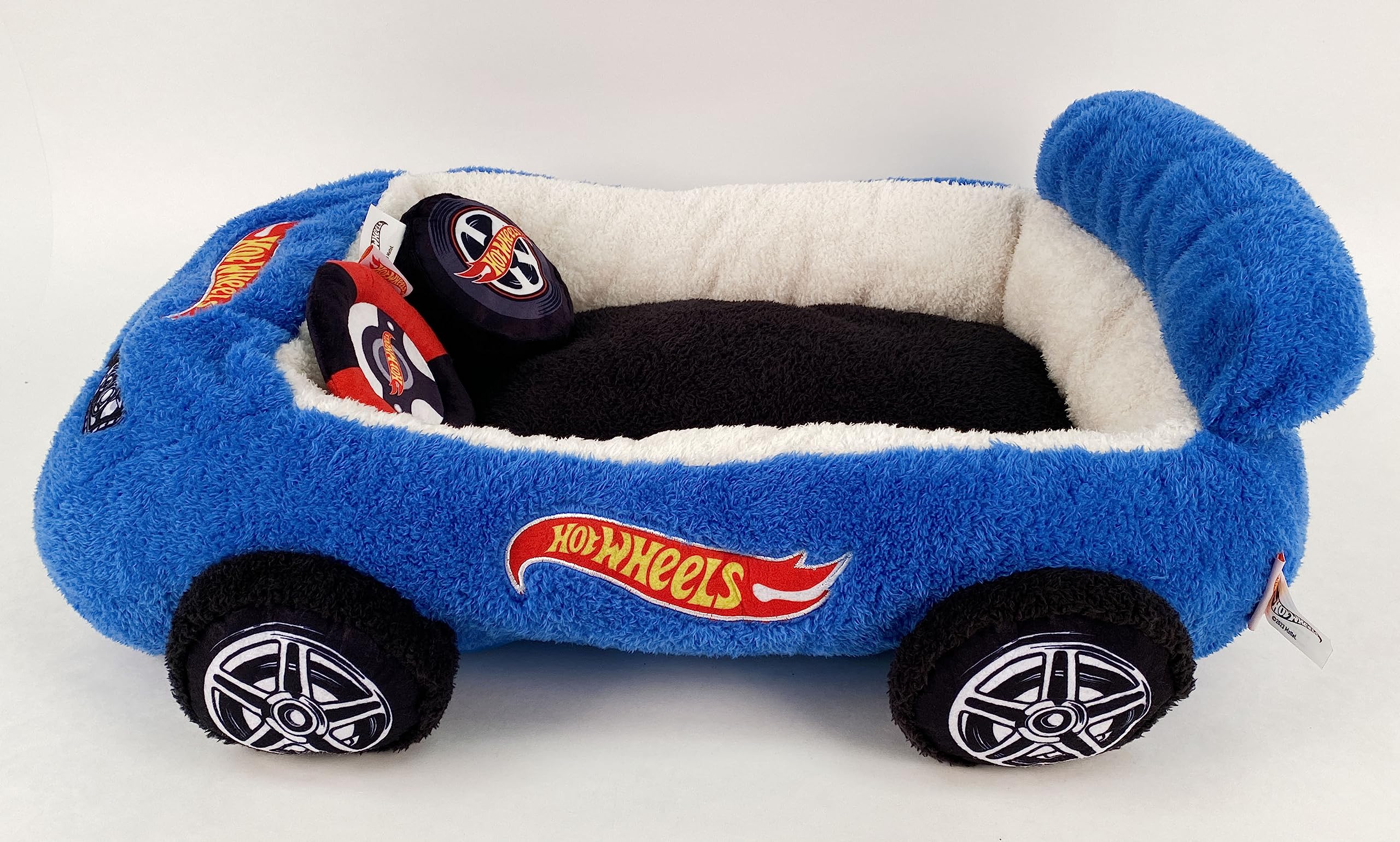 Megatoys Hot Wheels pet bed top view showing plush interior for lounging.