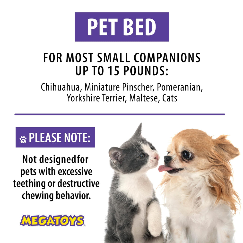 Megatoys Hot Wheels pet bed with machine-washable cover for easy care.