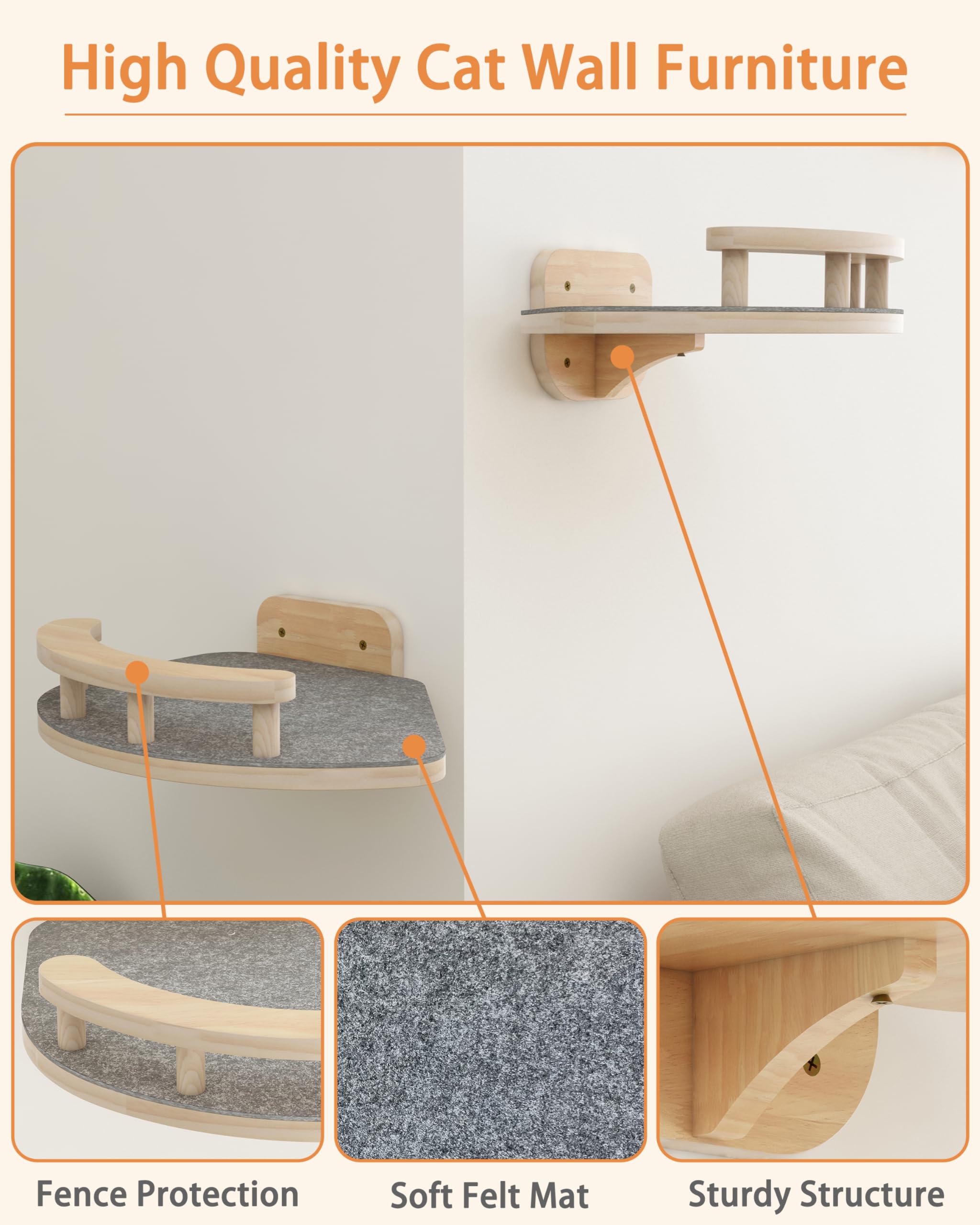Megidok cat wall mat provides comfortable perch and grip.