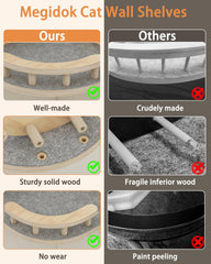 Megidok cat wall surface smooth burr-free finish and 0.6-inch boards