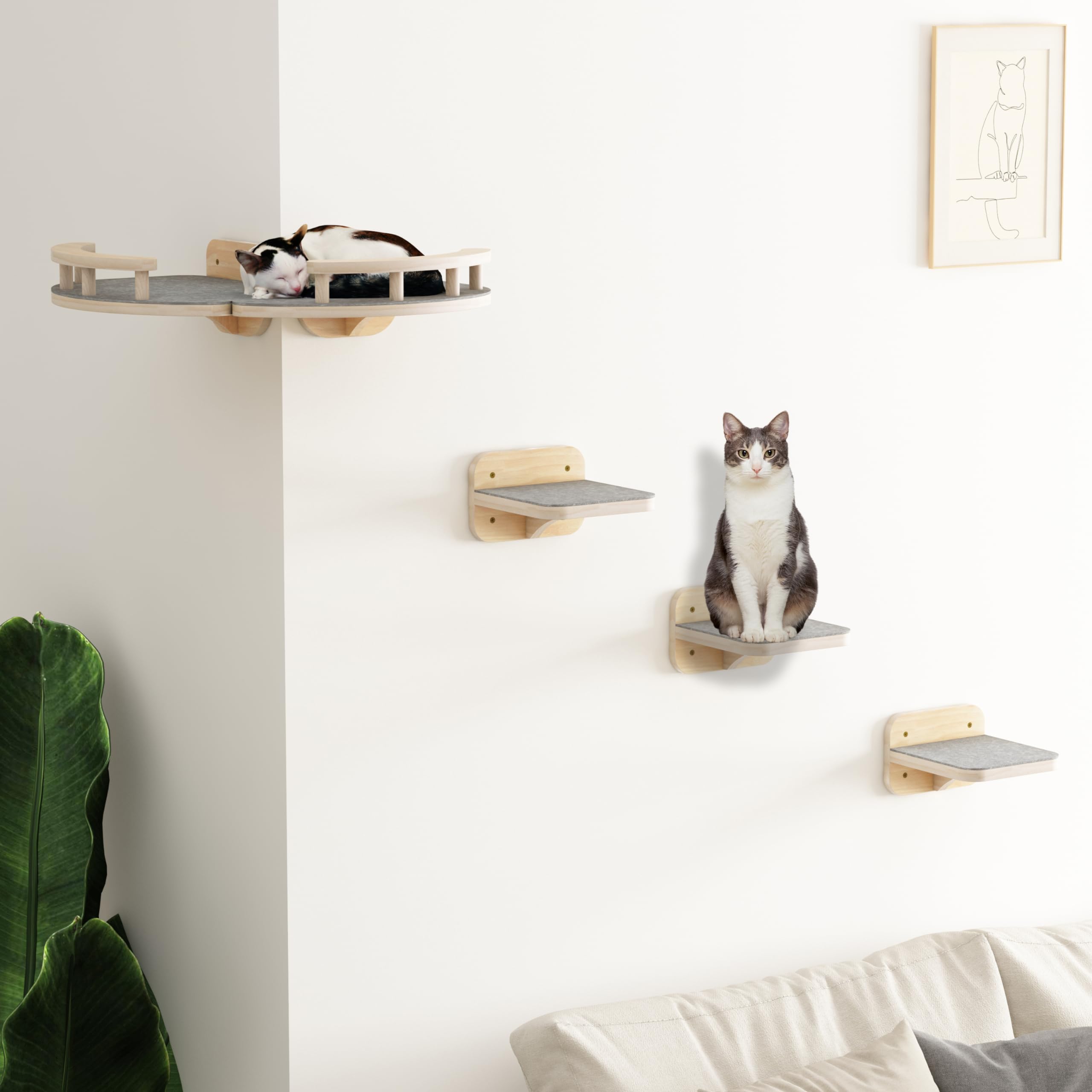 Megidok cat wall safety design minimizes wobble and improves security.