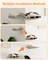 Megidok cat wall shelves closeup highlights smooth rounded edges.