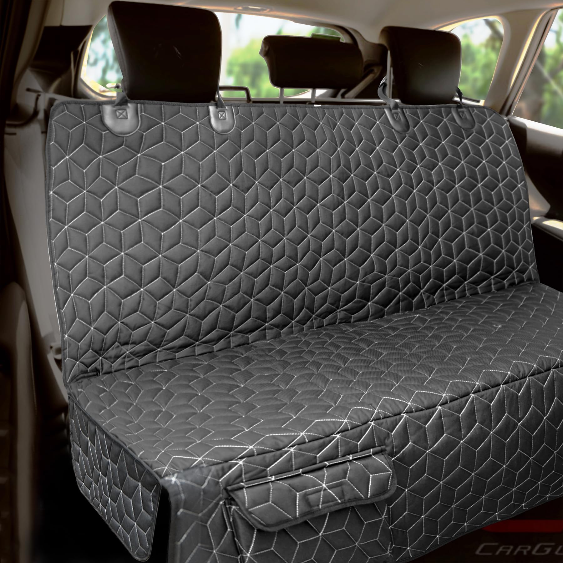 Meginc dog car seat cover backseat SUV protects interior from dirt.