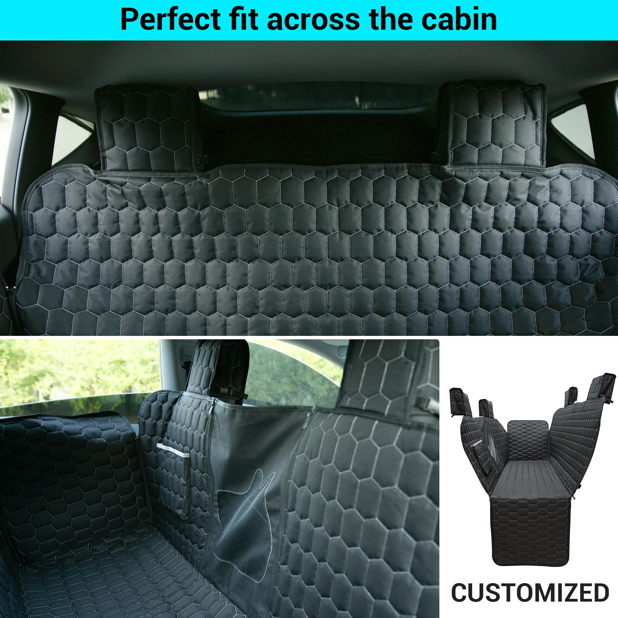 Meginc dog seat cover hammock design keeps dogs secure during road trips.