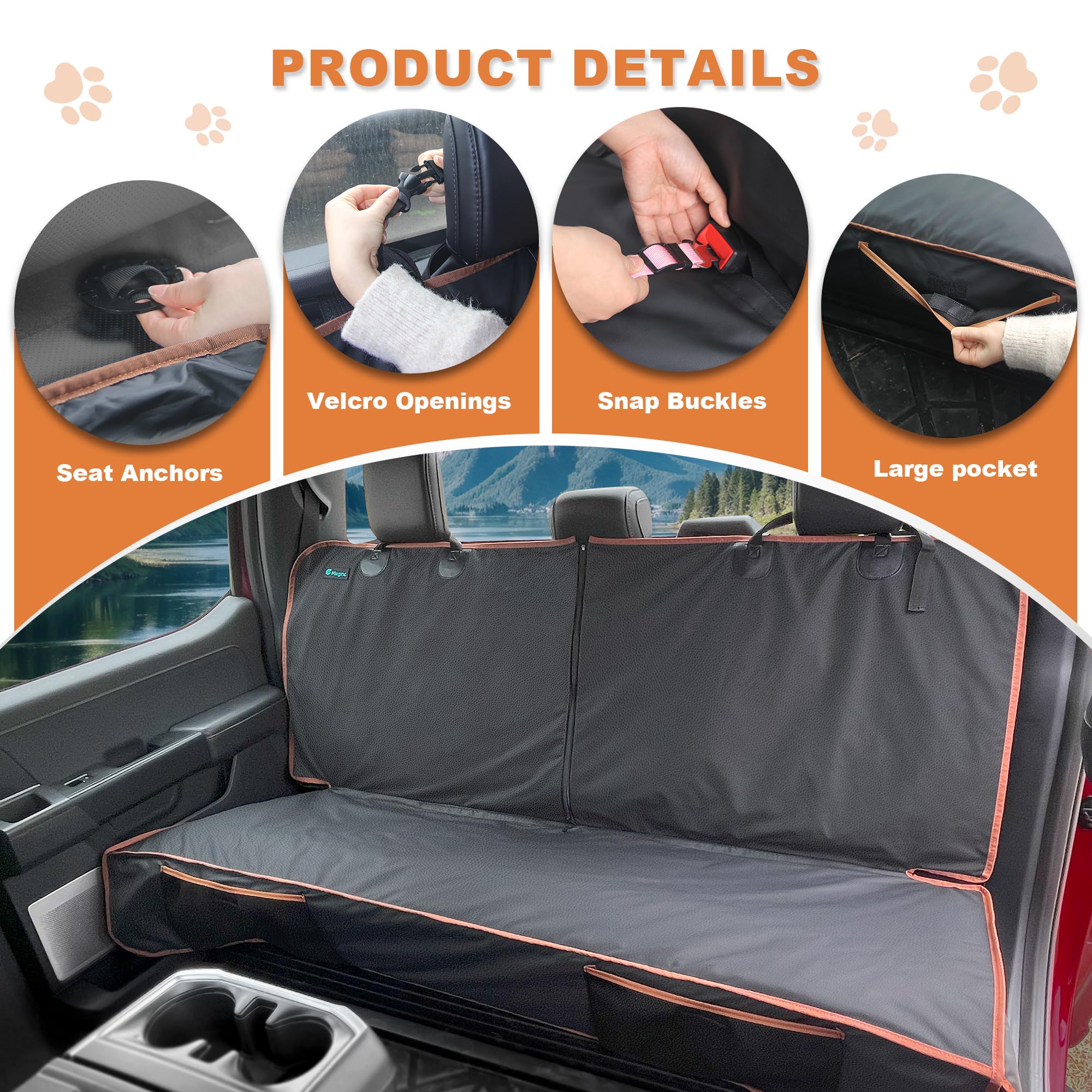Meginc-dog-seat-cover-machine-washable simplifies maintenance between trips.