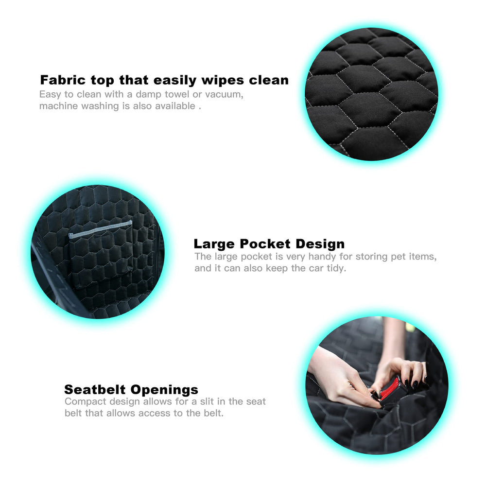 Meginc dog seat cover includes nonslip bottom to prevent shifting.