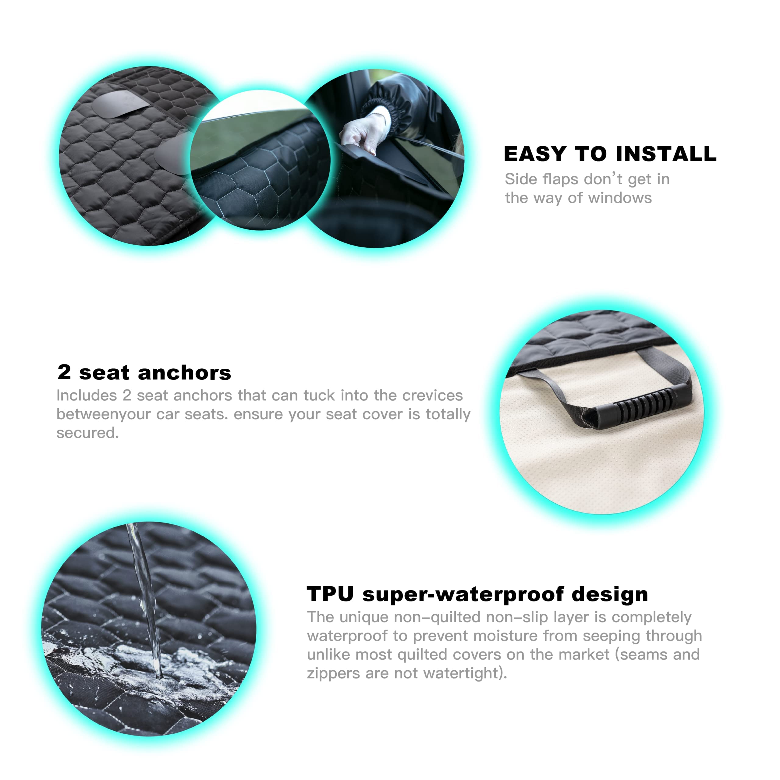 Meginc dog seat cover storage bag keeps essentials within reach.