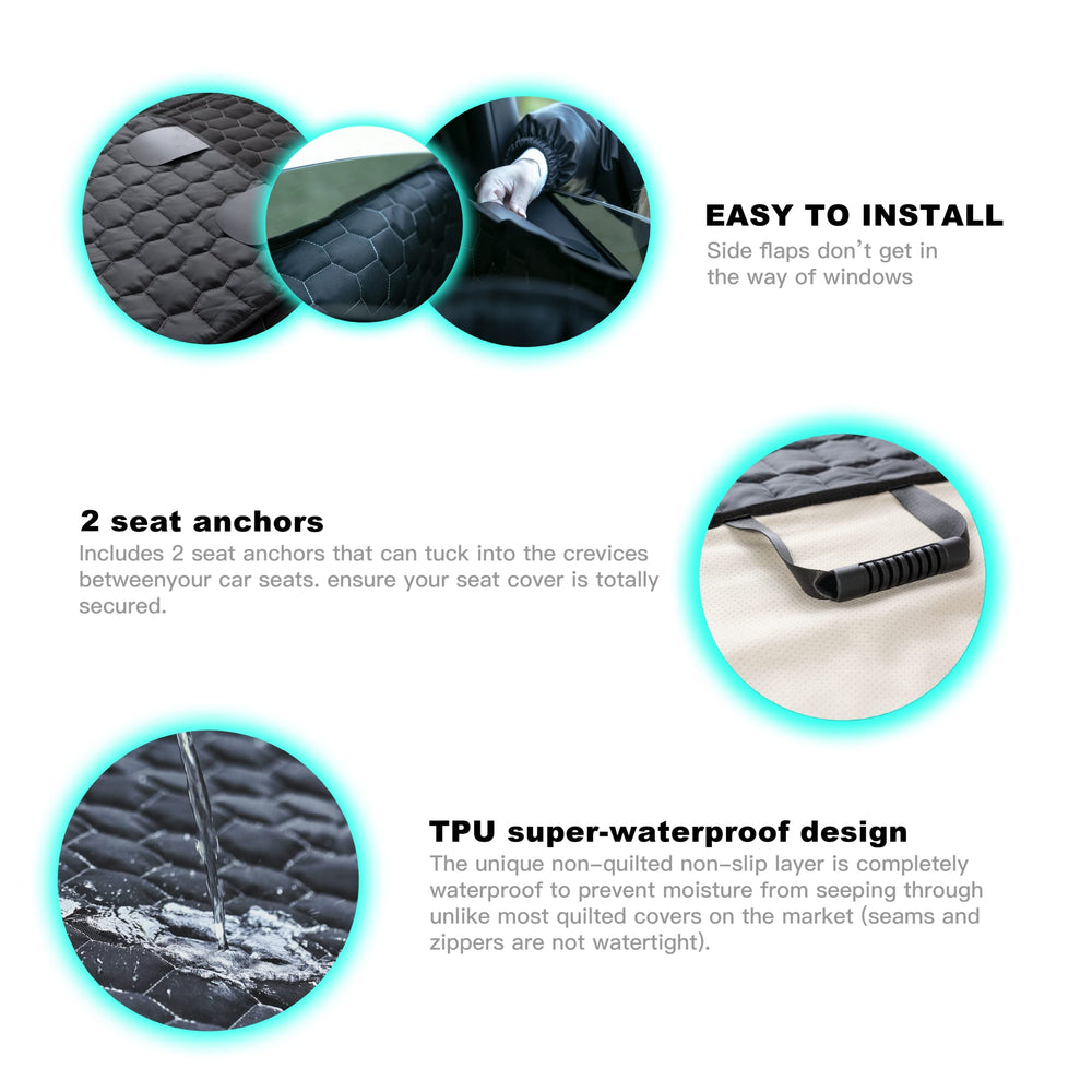 Meginc dog seat cover storage bag keeps essentials within reach.