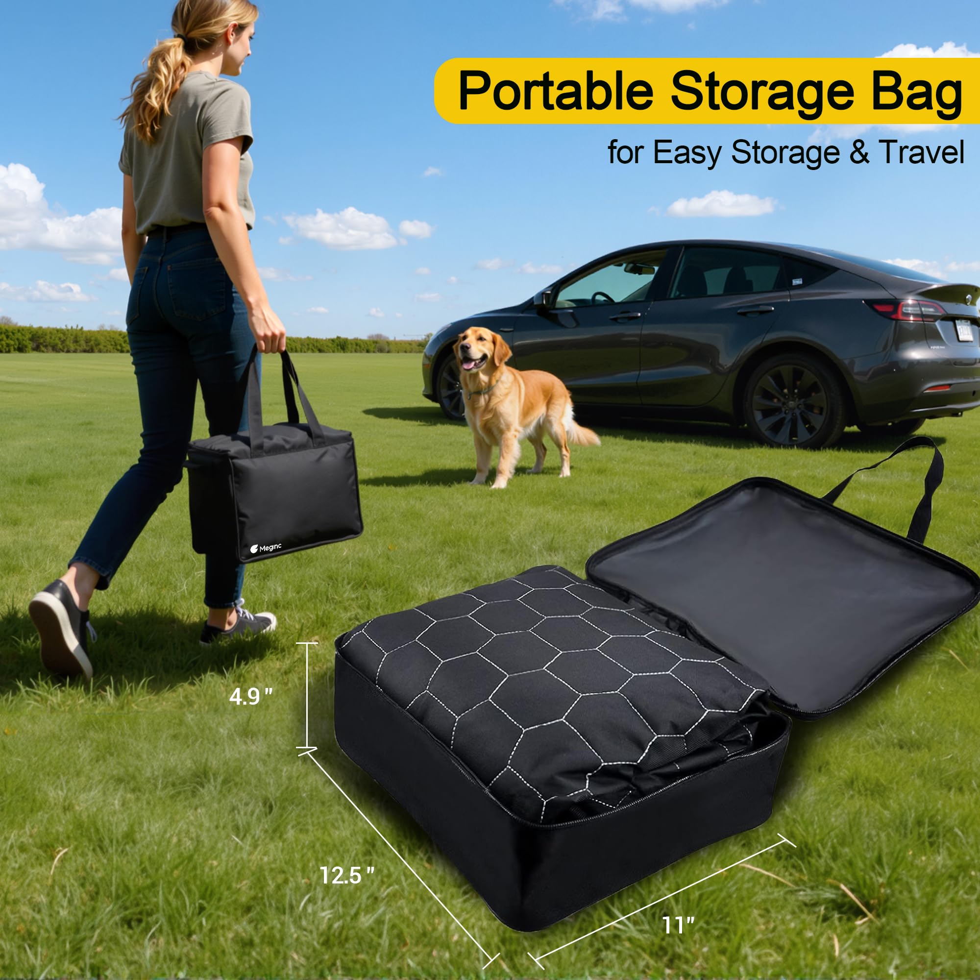 Meginc easy-clean design allows quick wipe-down after messy trips
