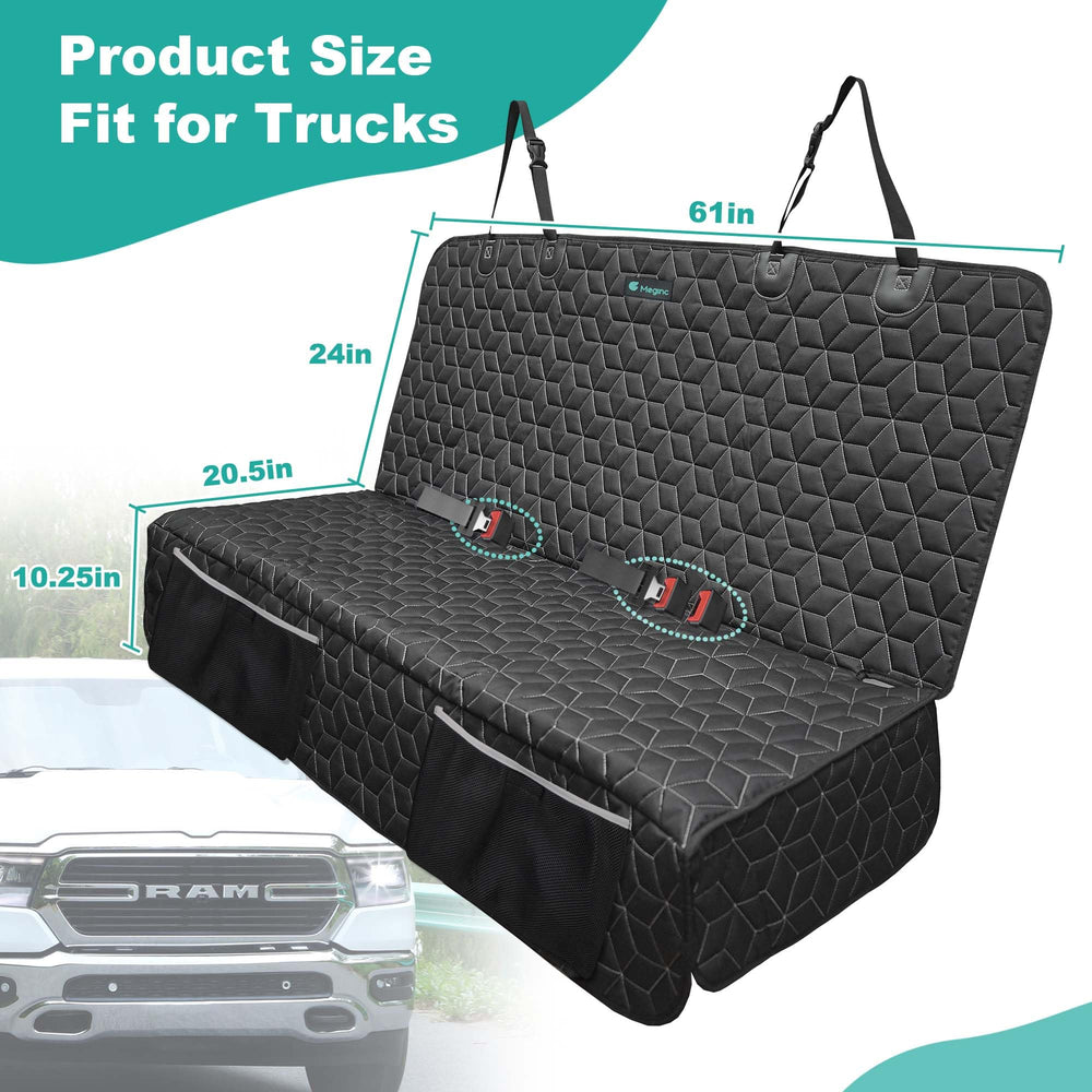 Meginc easy-install dog seat cover with quick anchors for secure fit.